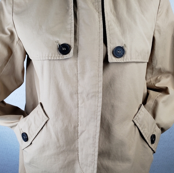 Zara Basics Outdoor Wear Womens Tan Lightweight Mid Length Button Up Jacket Sz M - Picture 3 of 14